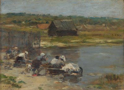 Washerwomen at the Edge of the Pond by Eugene Louis Boudin