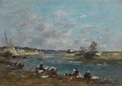 Washerwomen on the Banks of River Touques by Eugene Louis Boudin