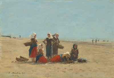 Women on the Beach at Berck, 1881 by Eugene Louis Boudin