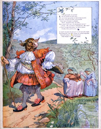 The Frog Who Aspired to Become as Big as the Ox, c. 1900 by Eugene Louis Gillot