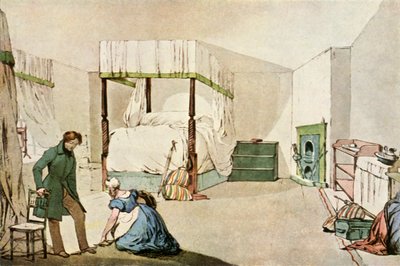A Bedroom at an Inn, 1830, 1943 by Eugene Louis Lami