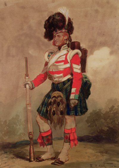 A Soldier of the 79th Highlanders at Chobham Camp in 1853 by Eugene Louis Lami