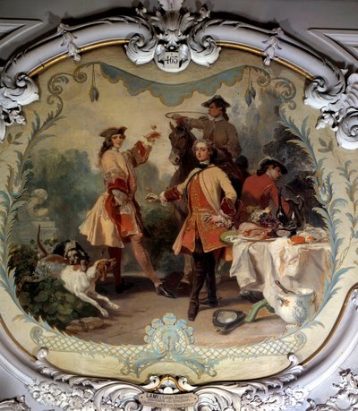 A Hunting Lunch in the 18th Century by Eugene Louis Lami