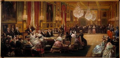 Aubert Conducts the Singers of the Opera Comique in Front of Louis Philippe I, the Royal Family, Queen Victoria and Prince Albert by Eugene Louis Lami