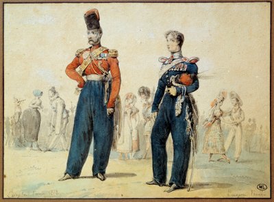 Ball Suit: Two Men in Military Uniform by Eugene Louis Lami