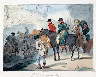 Boar hunting. Illustration of the book 