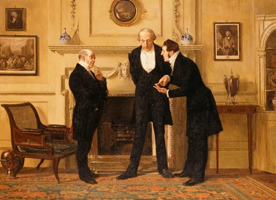 Figures in an Interior by Eugene Louis Lami