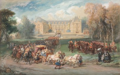 Louis XIV Driving his Coach in the Park of Versailles by Eugene Louis Lami