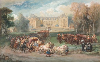 Louis XIV Driving His Coach in the Park of Versailles by Eugene Louis Lami