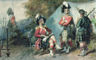 Officers of the 79th Highlanders at Chobham Camp by Eugene Louis Lami