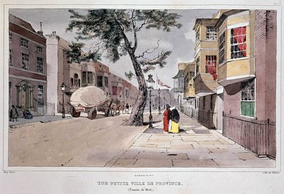 Small provincial town (Midi County) by Lami, mid-19th by Eugene Louis Lami