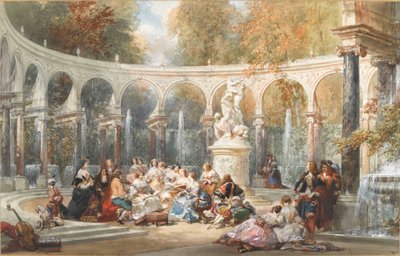 Society at the Bosquet de la Colonnade in the Garden of Versailles by Eugene Louis Lami