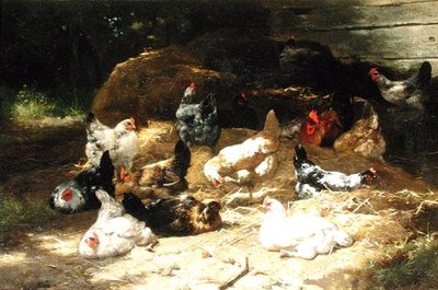 Chickens by Eugene Remy Maes