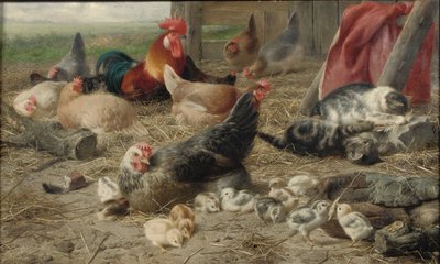 In the Barnyard by Eugene Remy Maes
