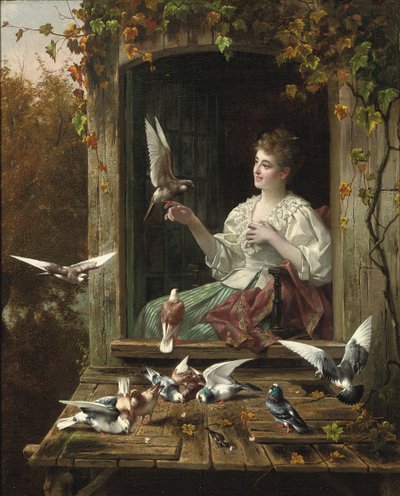Feeding the Birds by Eugene Remy and Portielje Jan Maes