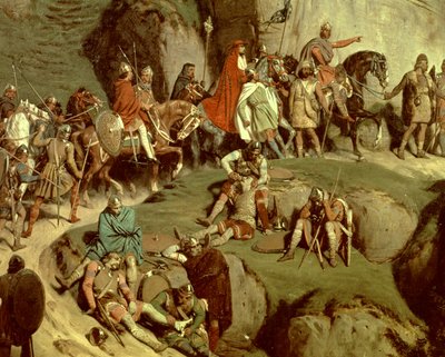 Charlemagne crossing the Alps in 773, (detail) by Eugene Roger