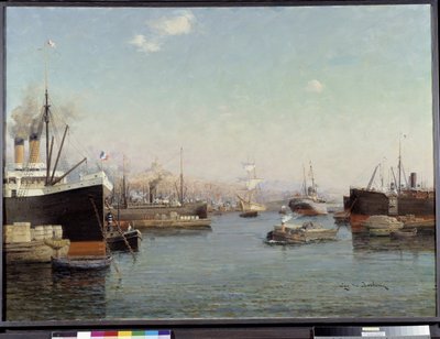 Le port de la Joliette by Eugene de Barberis
