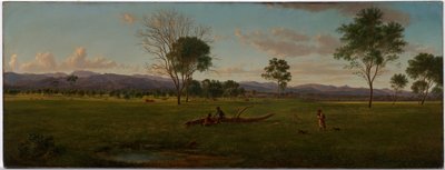 View of the Gippsland Alps, from Bushy Park on the River Avon by Eugene von Guérard