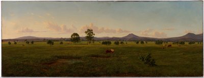 View of the Gippsland Alps, from Bushy Park on the River Avon by Eugene von Guérard