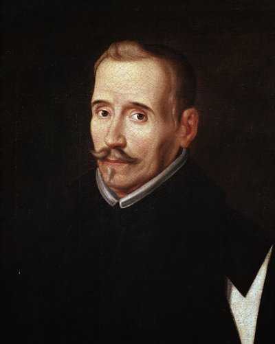 Portrait of Felix Lope de Vega y Carpio (1562-1635), Spanish playwright and poet (detail) by Eugenio (attr. to) Caxes