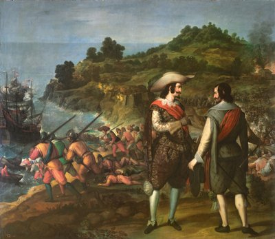 The recovery of San Juan de Puerto Rico by Eugenio (attr.to) Cajes