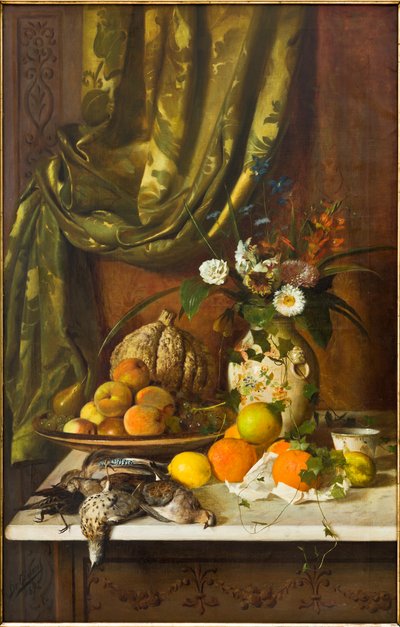 Flowers, Fruit and Game by Eugenio De Giacomi