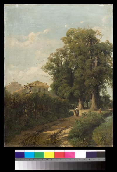 The Surroundings of Milan of The Washerwomen at Magolfa by Eugenio Gignous