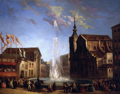 The Water Supply of Lozoya at the Fountain of the Calle de San Bernardo by Eugenio Lucas y Padilla