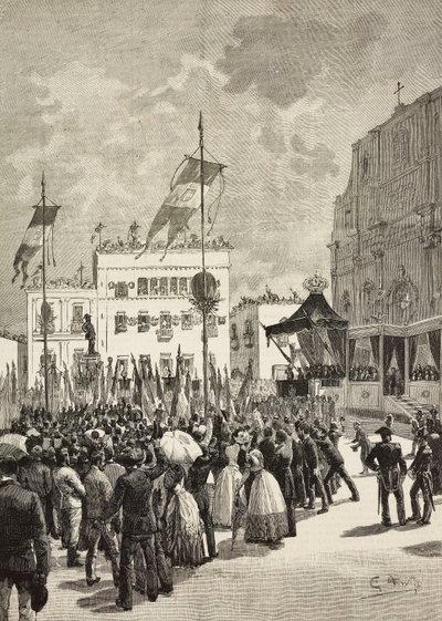Unveiling of monument to Victor Emmanuel II in presence of Umberto I by Eugenio Maccagnani