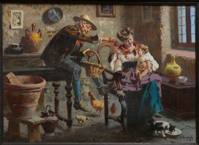 Scene with a Man, a Woman and a Babygirl by Eugenio Zampighi
