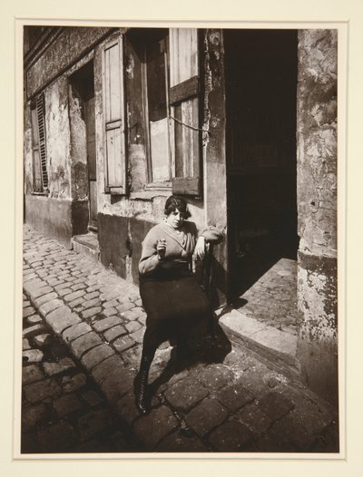 La Villette, Streetwalker Waiting for a Client, 19th arrondissement, April 1921 by Eugène Atget