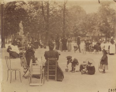 Women and Children in the Luxembourg Gardens by Eugène Atget