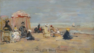 On the Beach. 1894 by Eugene Louis Boudin
