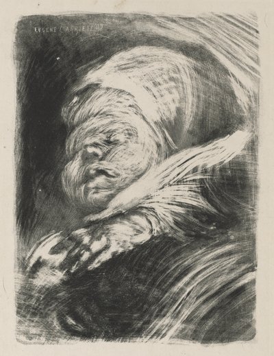 Newborn in a Bonnet by Eugène Carrière