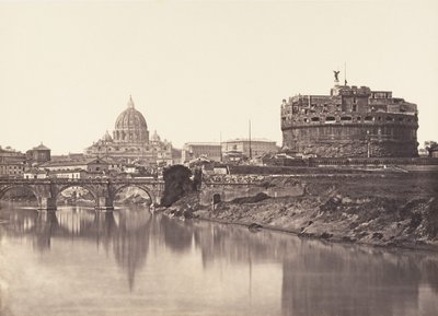 Veduta di Castel St Angelo. S. Pietro by Eugène Constant