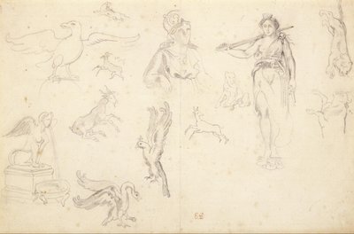 Animal and Figure Studies by Eugène Delacroix