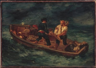 Boat with Shipwrecked People by Ferdinand Victor Eugene Delacroix