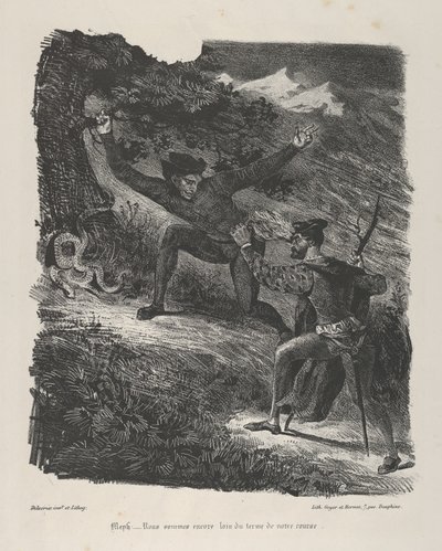 Faust and Mephistopheles in the Hartz Mountains, 1825-27 by Eugène Delacroix