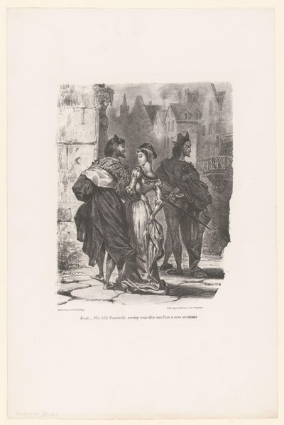 Faust Tries to Seduce Gretchen (series title: Faust, Tragedy by Goethe) by Eugène Delacroix