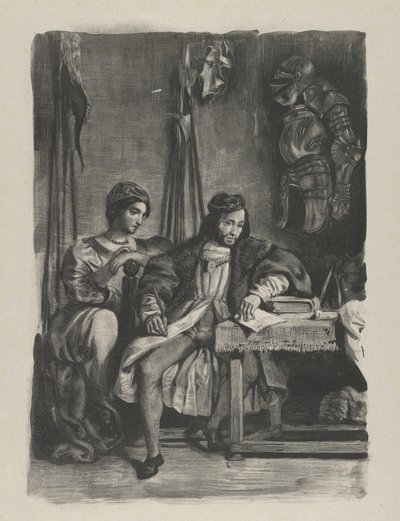 Goetz von Berlichingen Writing His Memoirs by Eugène Delacroix