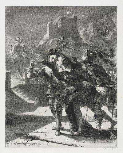 Hamlet: Hamlet Rushes to Follow the Ghost of His Father by Eugène Delacroix