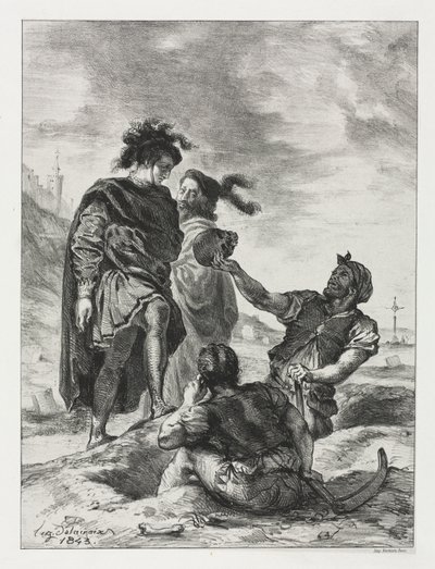 Hamlet: Hamlet and Horatio with the Grave Diggers by Eugène Delacroix