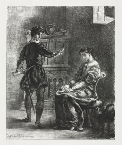 Hamlet: Hamlet and Ophelia by Eugène Delacroix