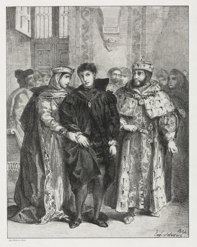 Hamlet: The Queen Endeavors to Console Hamlet by Eugène Delacroix
