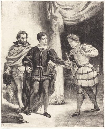 Hamlet and Guildenstern Act III, Scene II by Eugène Delacroix