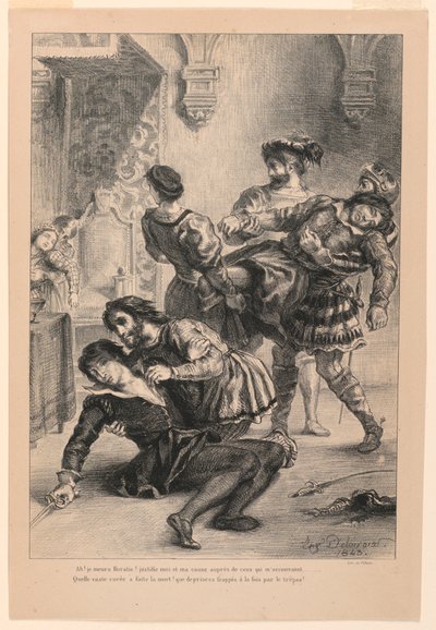 Illustration for Hamlet: The Death of Hamlet (V,2) by Eugène Delacroix