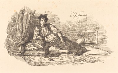 Jewish Woman of Algiers and a Street in Algiers by Eugène Delacroix
