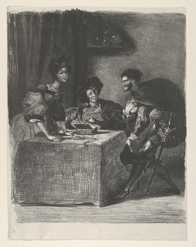 Mephistopheles Presents Himself to Martha (Goethe, Faust) by Eugène Delacroix