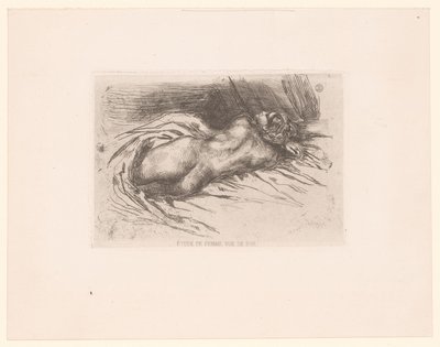 Naked Woman Seen from the Back (title on object) by Eugène Delacroix