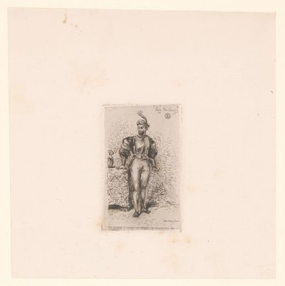 Soldier with Sword by Eugène Delacroix